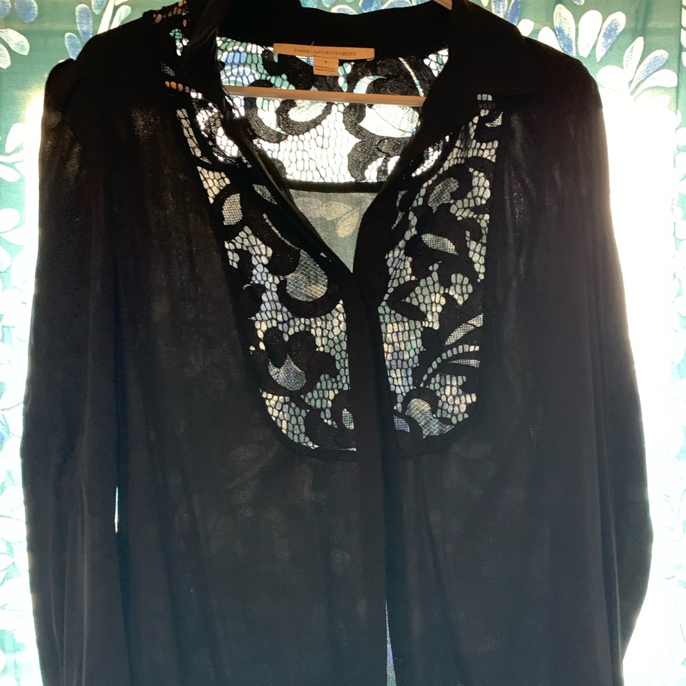 Black silk blouse